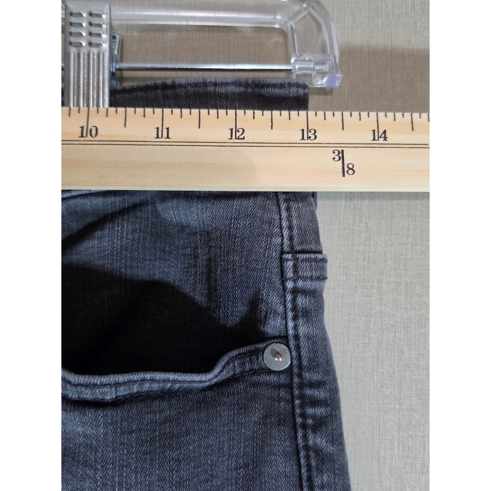 Madewell Cali Demi-Boot Jeans 26T Faded Black High Rise Raw Hem Stretch Denim - Picture 5 of 9